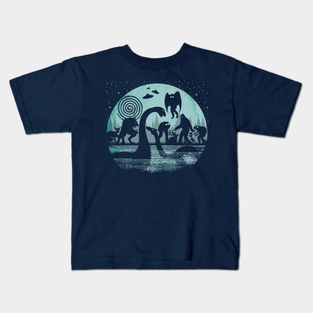 Mythical Creatures Cryptid Kids T-Shirt by Tesszero